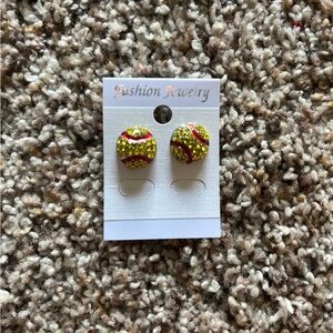 Softball bling earrings